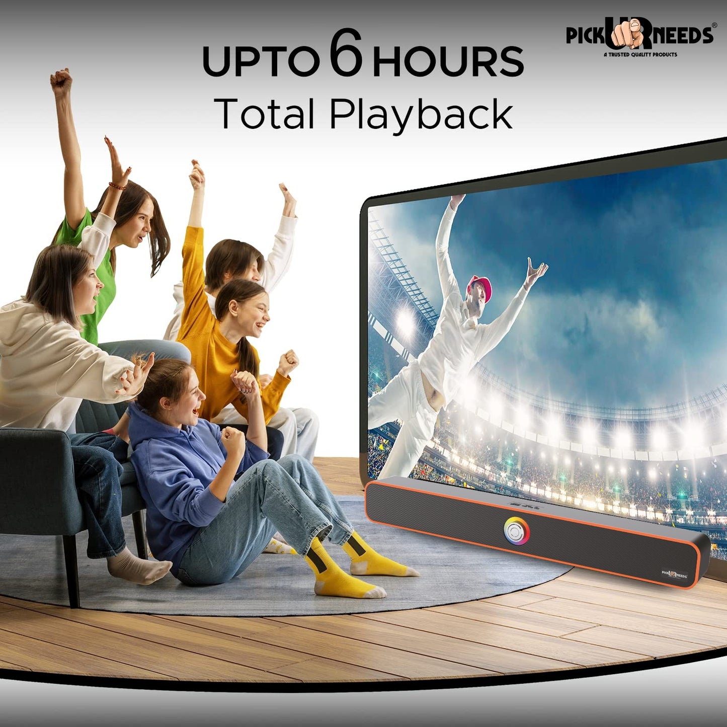 Pick Ur Needs Bluetooth Soundbar Speaker Portable 40W with 240F Card USB Playback Dynamic Thunder Bass Home TV Sound Bar