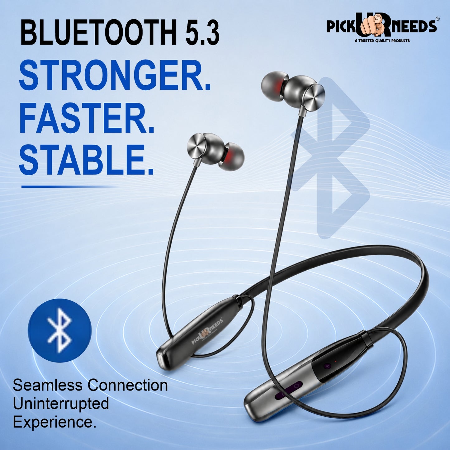 Bluetooth Wireless Neckband Earphones with Deep Bass Lightweight 40hrs Playtime