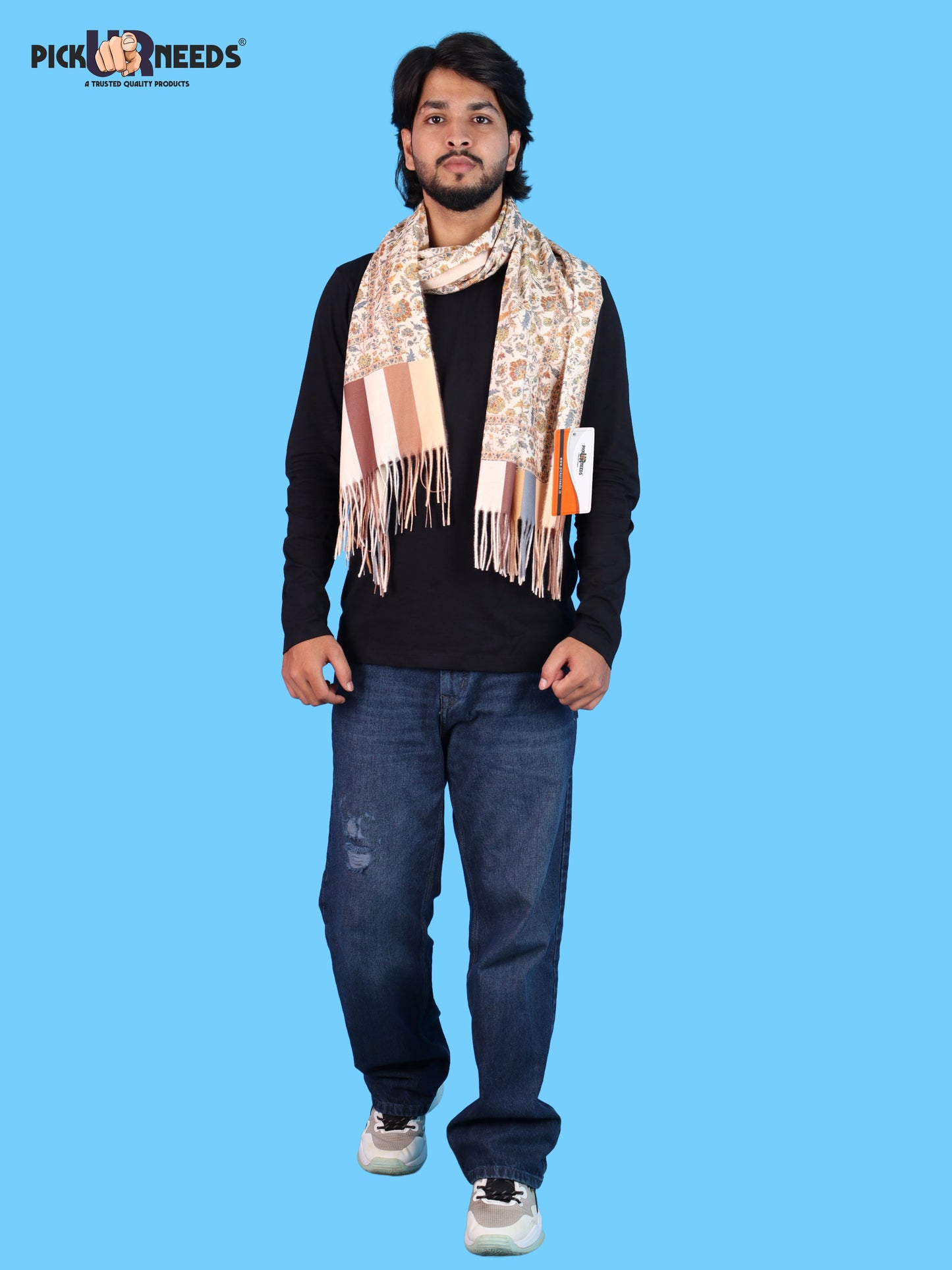 Pick Ur Needs Men’s Winter Shawl Soft Printed Warm Wrap with Fringed Ends for Casual & Formal Wear For Boys