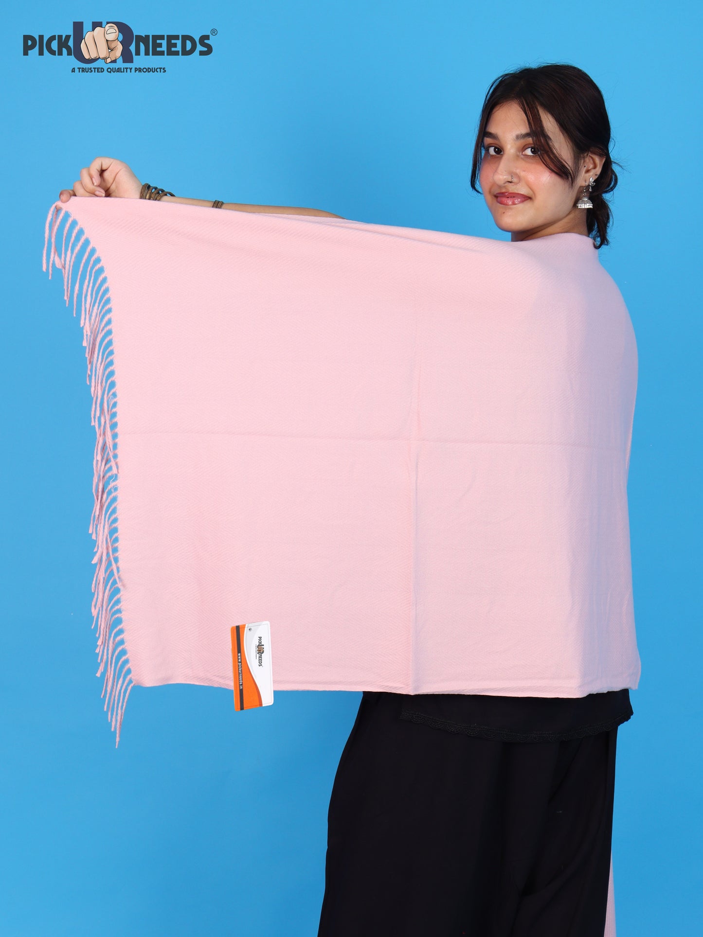 Pick Ur Needs Womens Winter Shawl Soft Warm Large Wrap Shawls with Fringe Tassels Elegant Woolen Style Stole for Girls