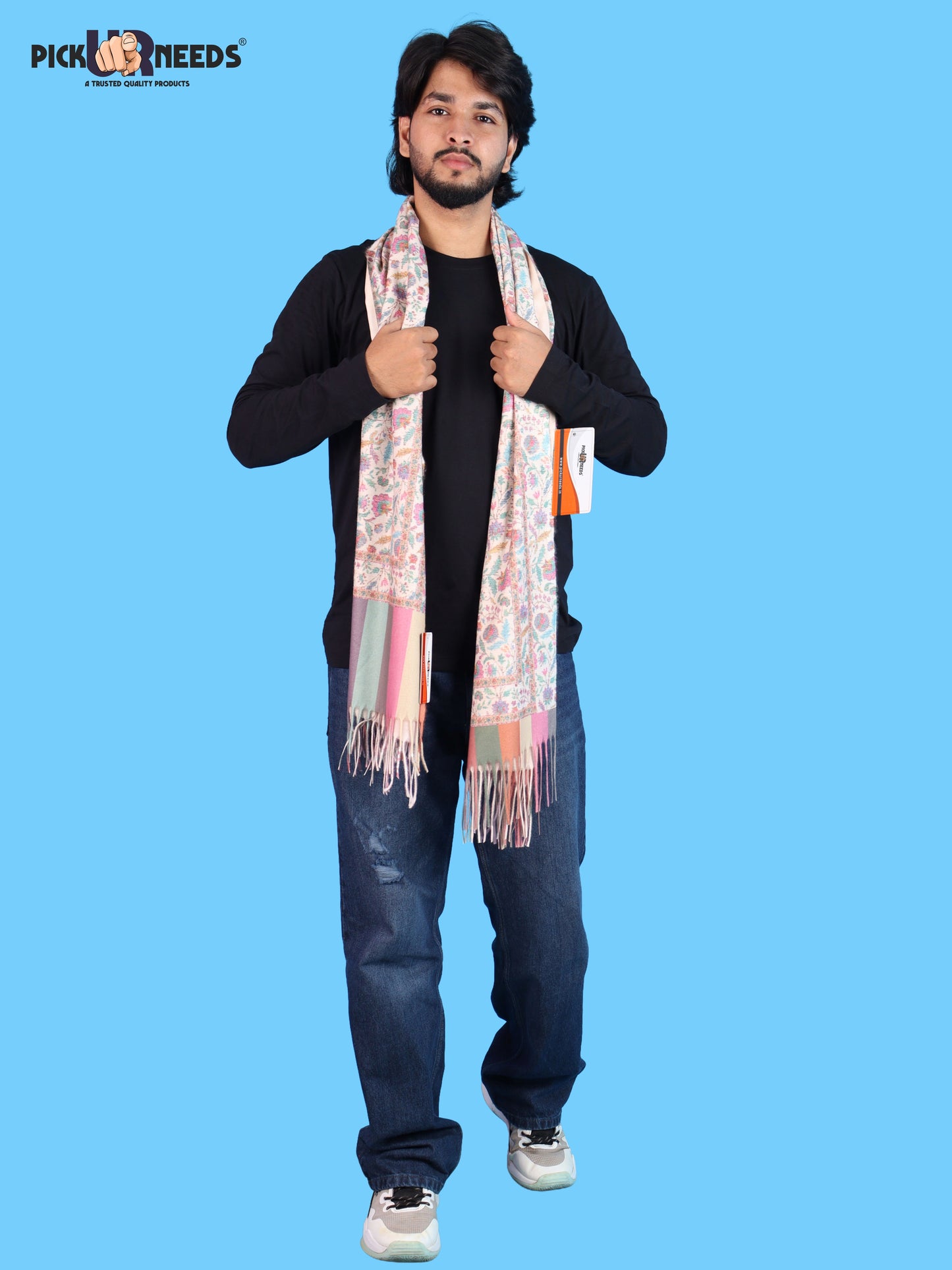 Pick Ur Needs Men’s Winter Shawl Soft Printed Warm Wrap with Fringed Ends for Casual & Formal Wear For Boys