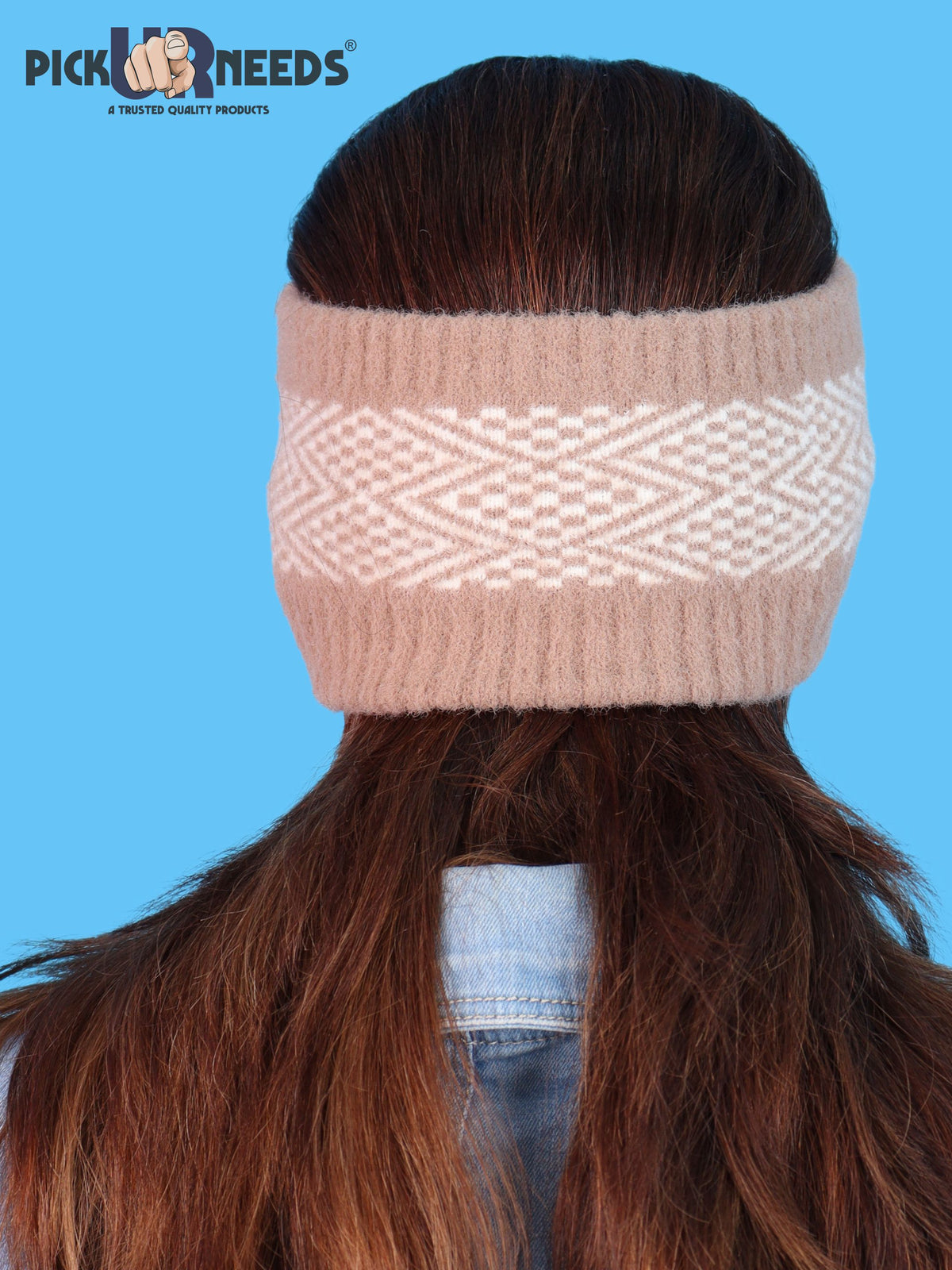 Pick Ur Needs Unisex Winter Headband Ear Warmer For Women & Men Soft Stretch Warm Head Wrap with Geometric Pattern