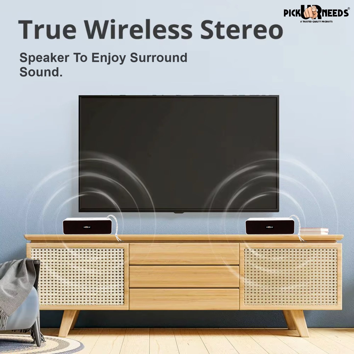 Pick Ur Needs Rechargeable Wireless 10W Bluetooth Speaker with 1800mAh Battery,FM Radio, AUX, TF Card, 6hrs Playtime