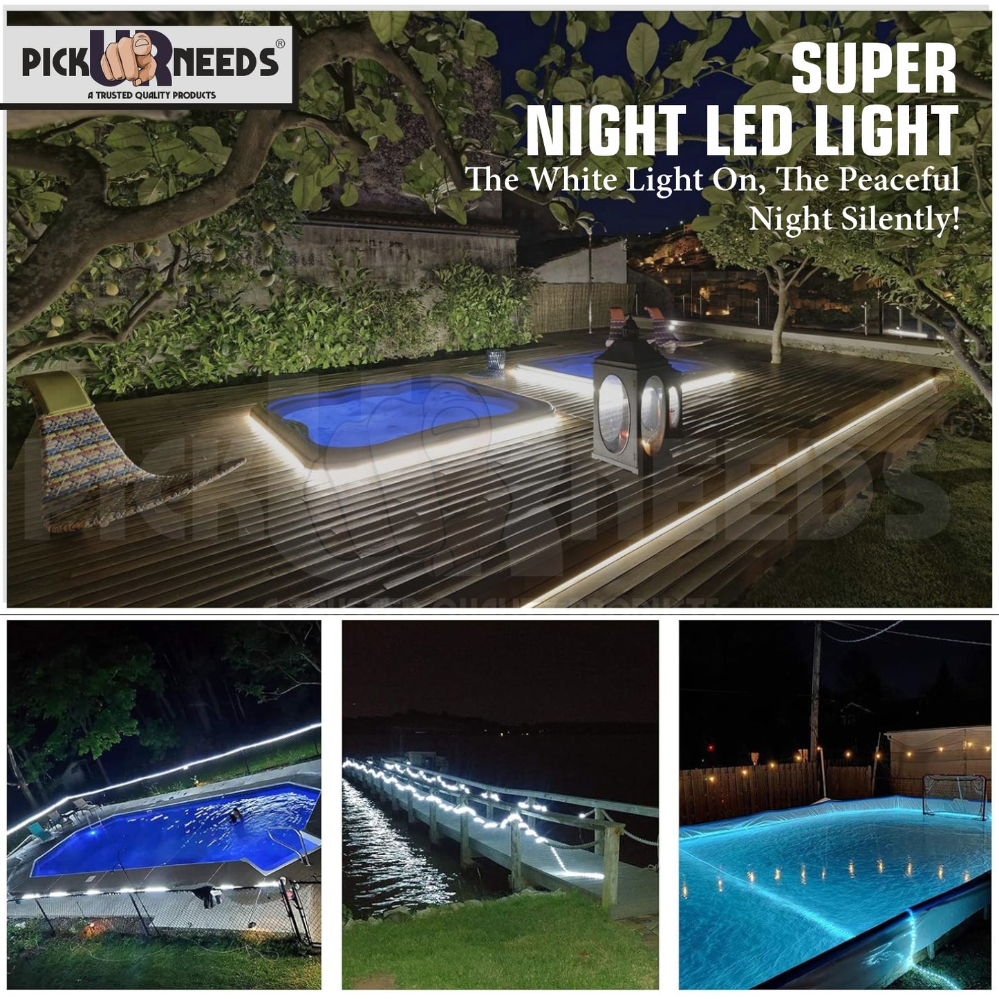 Pick Ur Needs 20M 2400 LED Strip Light-ultra-bright, energy-efficient white LED strip.
