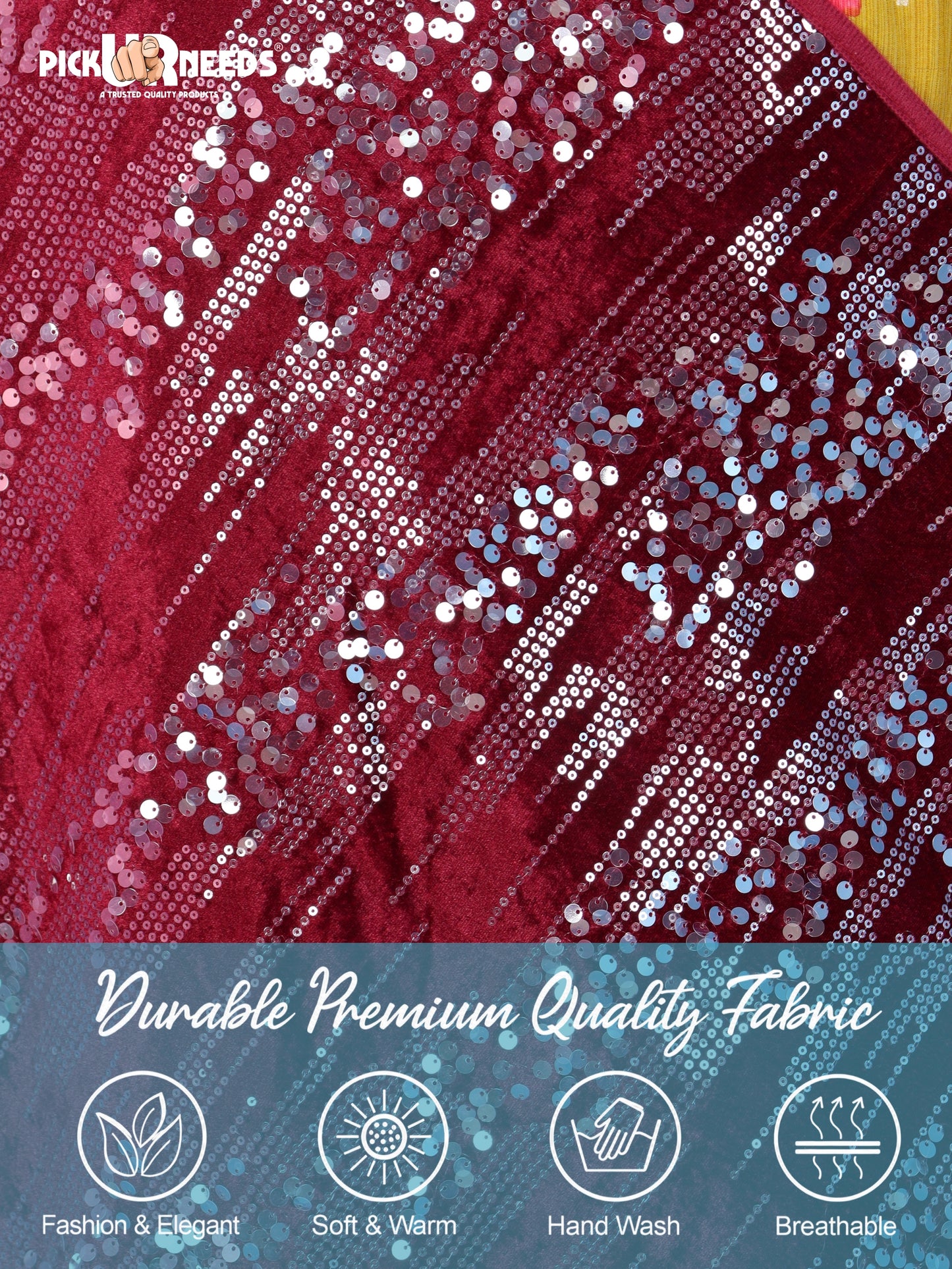 Pick Ur Needs Womens & Girls Shawl Stylish Sparkle Stole with Shimmering Sequin Design & Long Fringe Tassels For Festive, Wedding