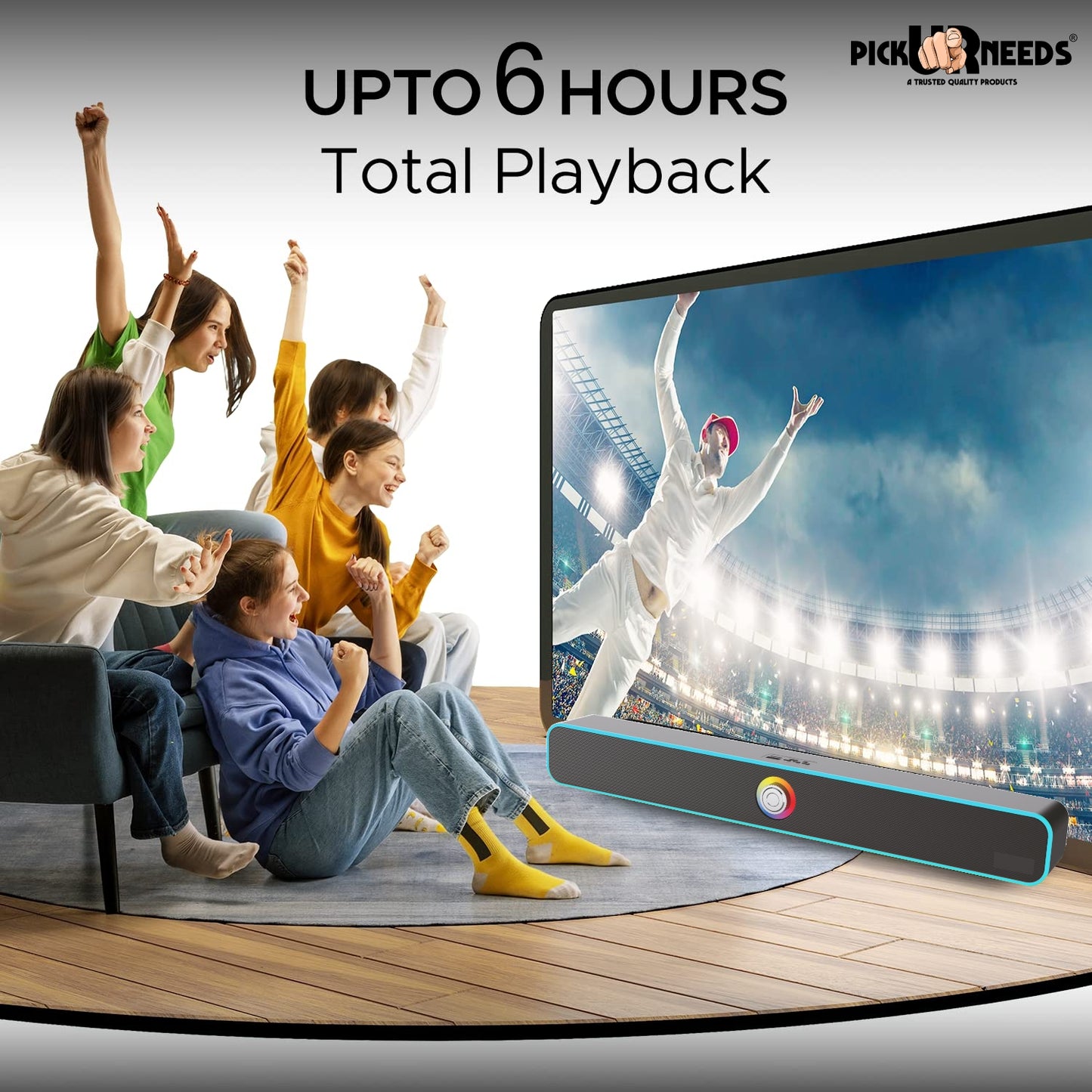 Pick Ur Needs Bluetooth Soundbar Speaker Portable 40W with 240F Card USB Playback Dynamic Thunder Bass Home TV Sound Bar