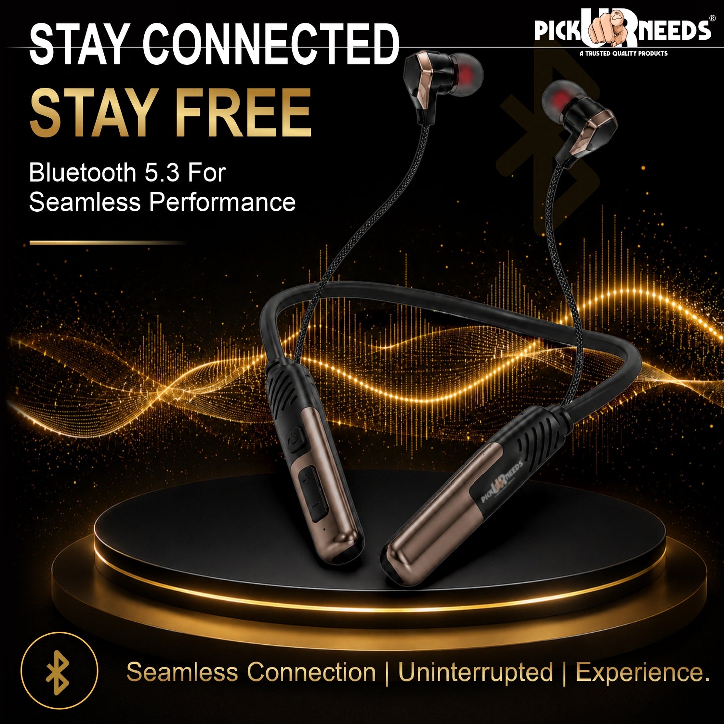 Wireless Bluetooth Neckband Earphones with Magnetic Earbuds , Hands-Free Calling