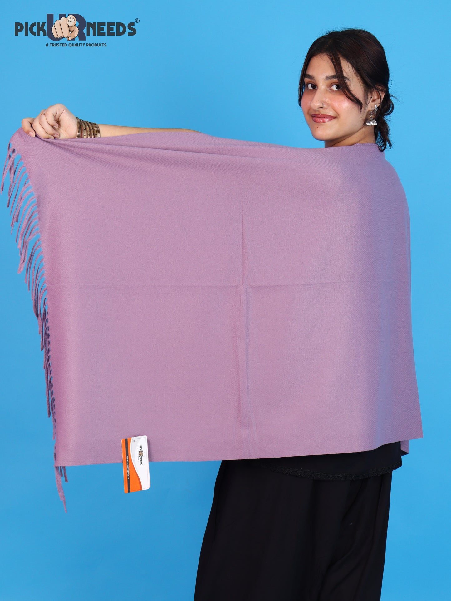 Pick Ur Needs Womens Winter Shawl Soft Warm Large Wrap Shawls with Fringe Tassels Elegant Woolen Style Stole for Girls