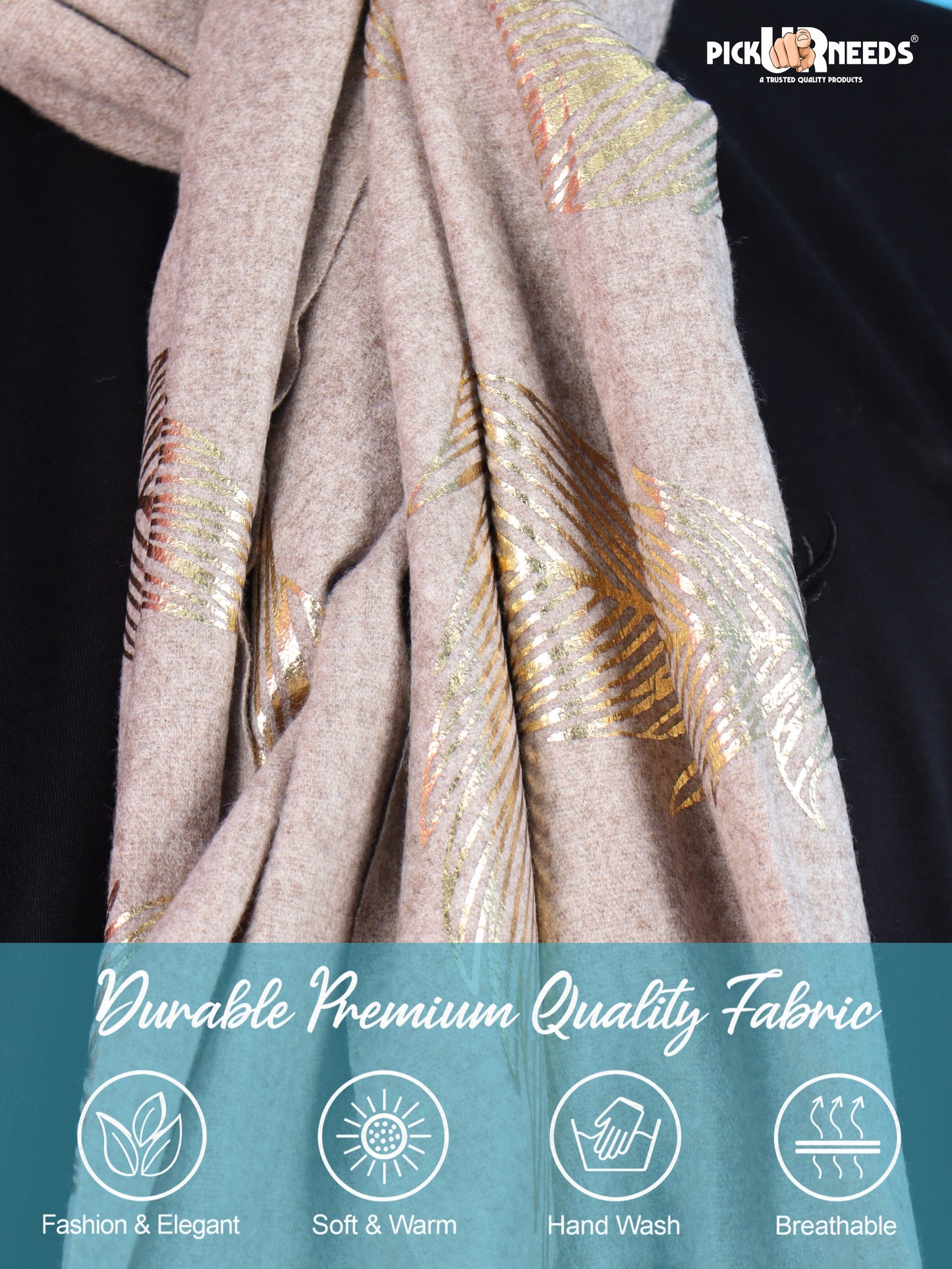 Pick Ur Needs Winter Shawl, Scarf, Stole & Muffler with Elegant Feather Print Soft Lightweight Winter Wrap for Men Stylish Scarf Stole for Kurta, Shirt For Boys