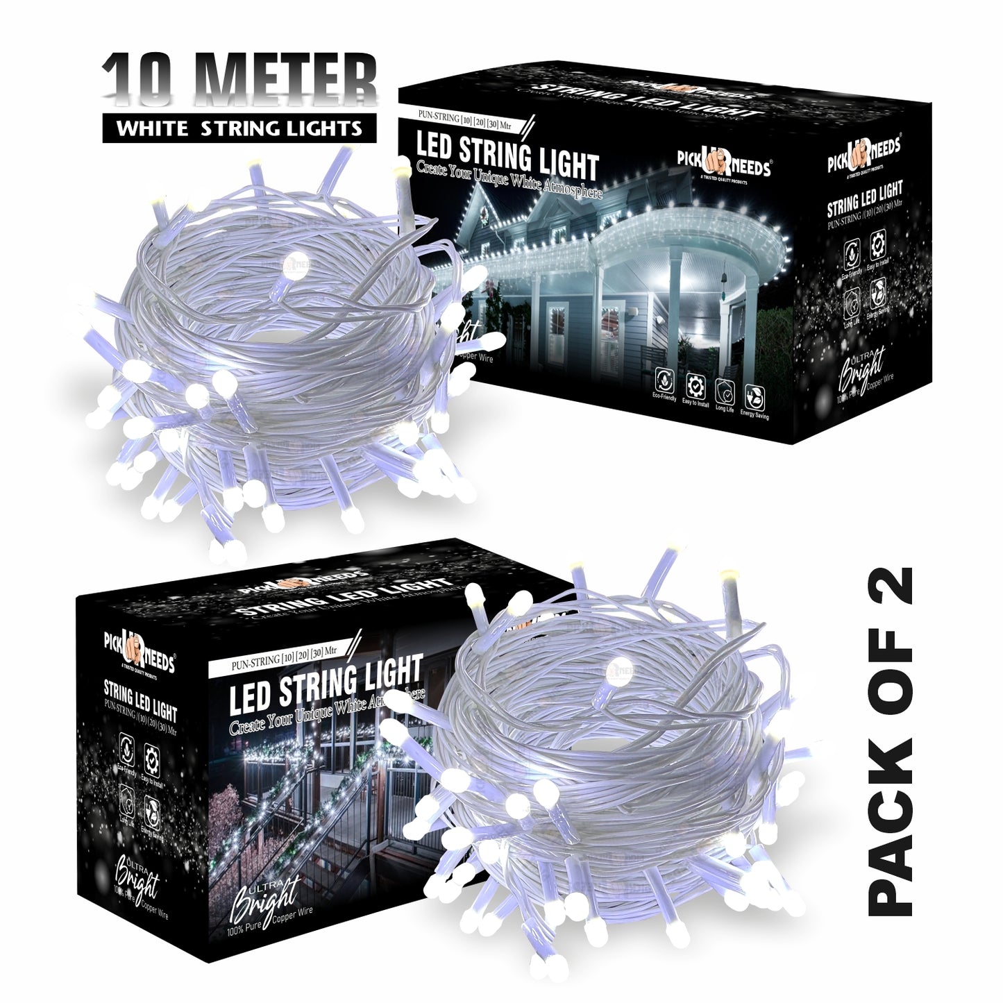 Pick Ur Needs 74 LEDs 10 m Blue Steady String Rice Lights
