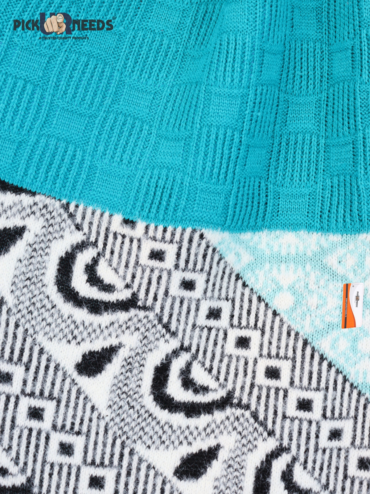 Pick Ur Needs Winter Girls & Womens Woolen Shawl, Soft Warm Printed Wrap with Elegant Pattern & Fringe Border