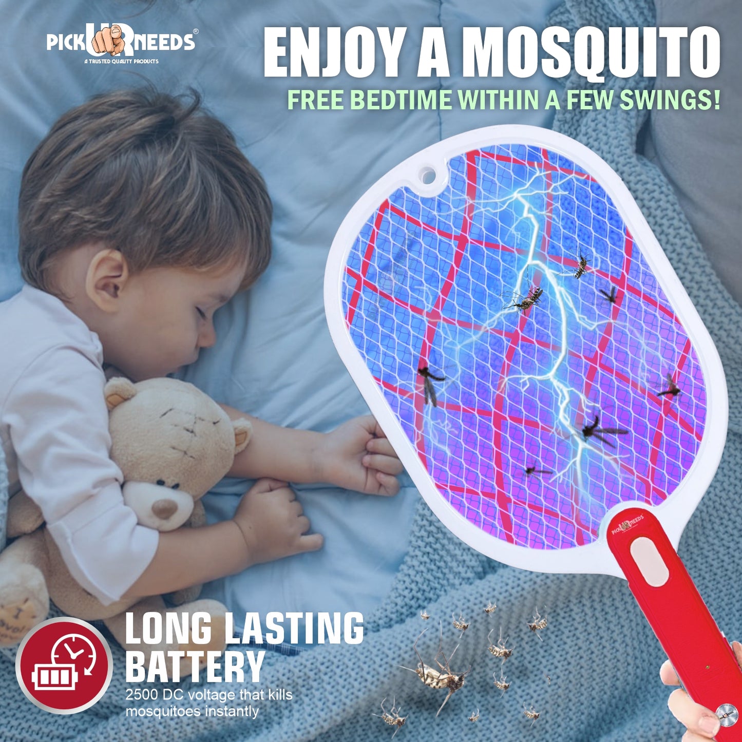 Pick Ur Needs High Power Rechargeable Mosquito Killer Bat/Racket For Indoor & Outdoor Electric Insect Killer Indoor, Outdoor  (Bat)