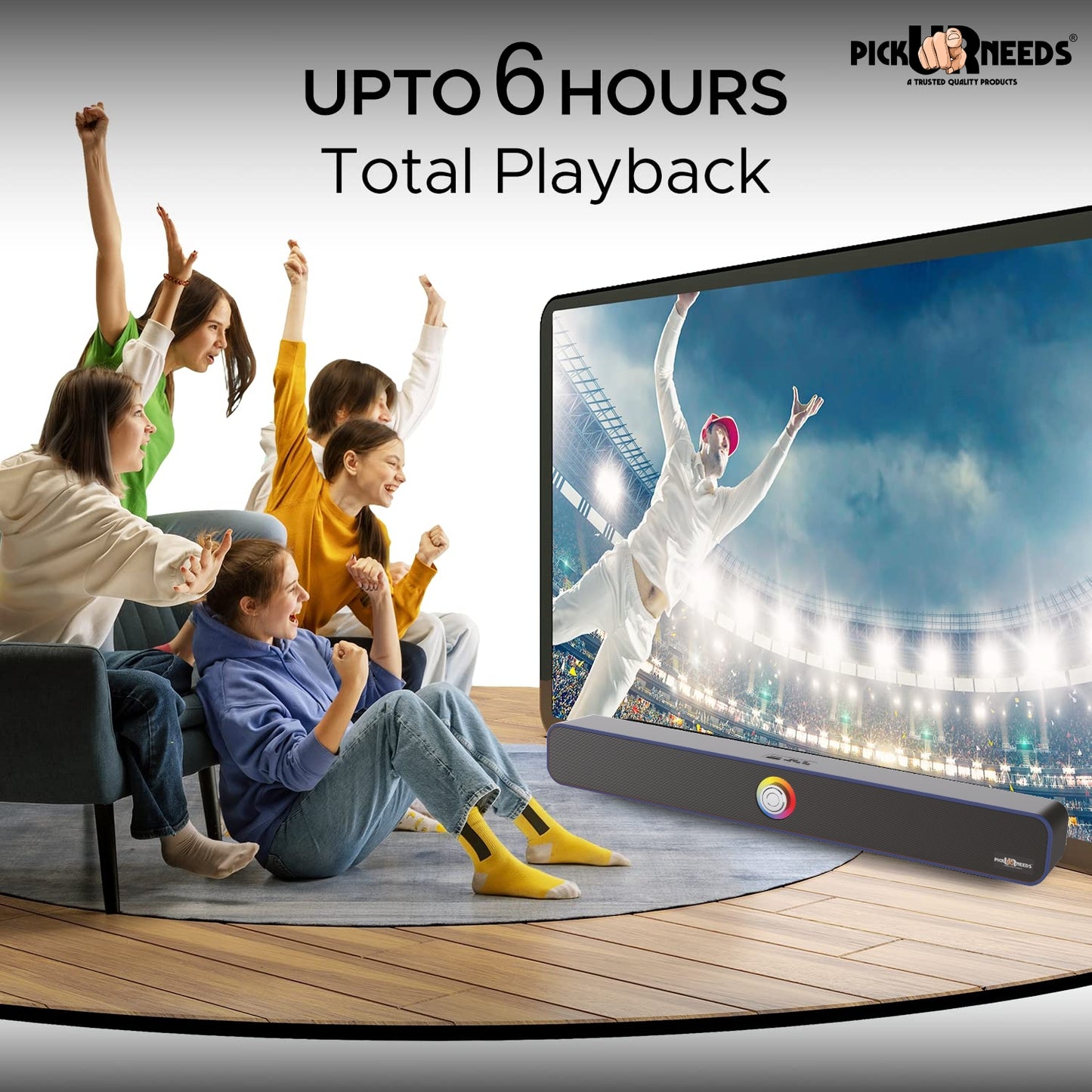 Pick Ur Needs Bluetooth Soundbar Speaker Portable 40W with 240F Card USB Playback Dynamic Thunder Bass Home TV Sound Bar