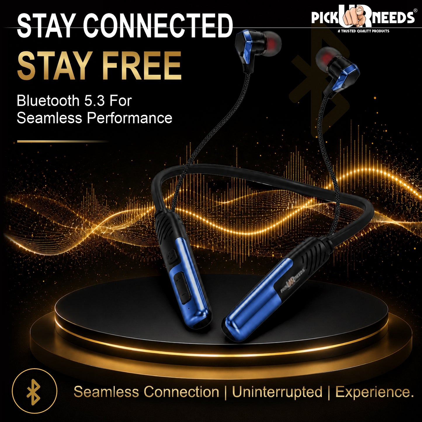 Wireless Bluetooth Neckband Earphones with Magnetic Earbuds , Hands-Free Calling