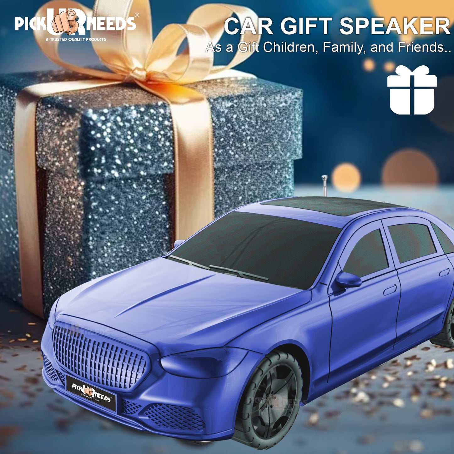 Pick Ur Needs Compact Rechargeable Wireless Thunder Sound 5W Car Speaker–Superior Bass, FM/USB 5 W Bluetooth Speaker  (Red, 5.0 Channel)