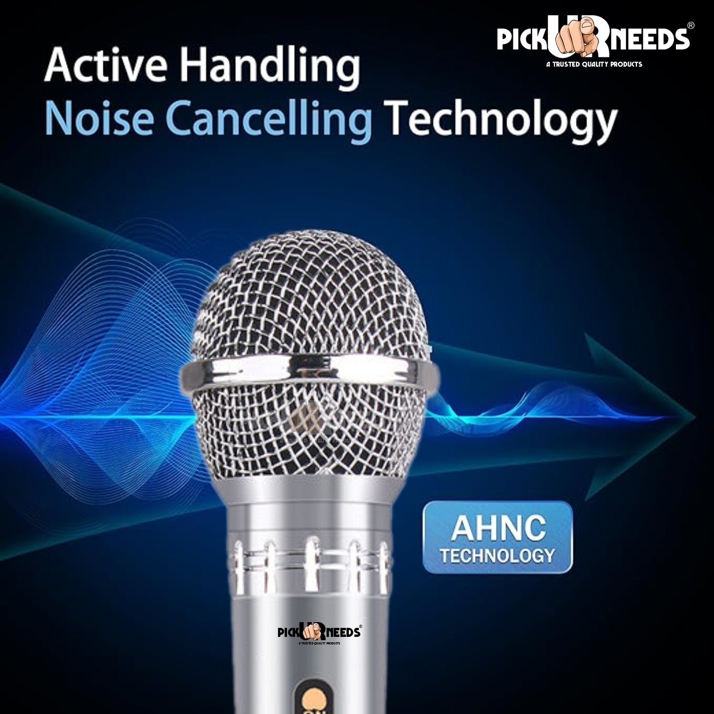Pick Ur Needs Professional Dynamic Microphone – Wired Cardioid Mic, All-Metal Body- Corded Mic Microphone