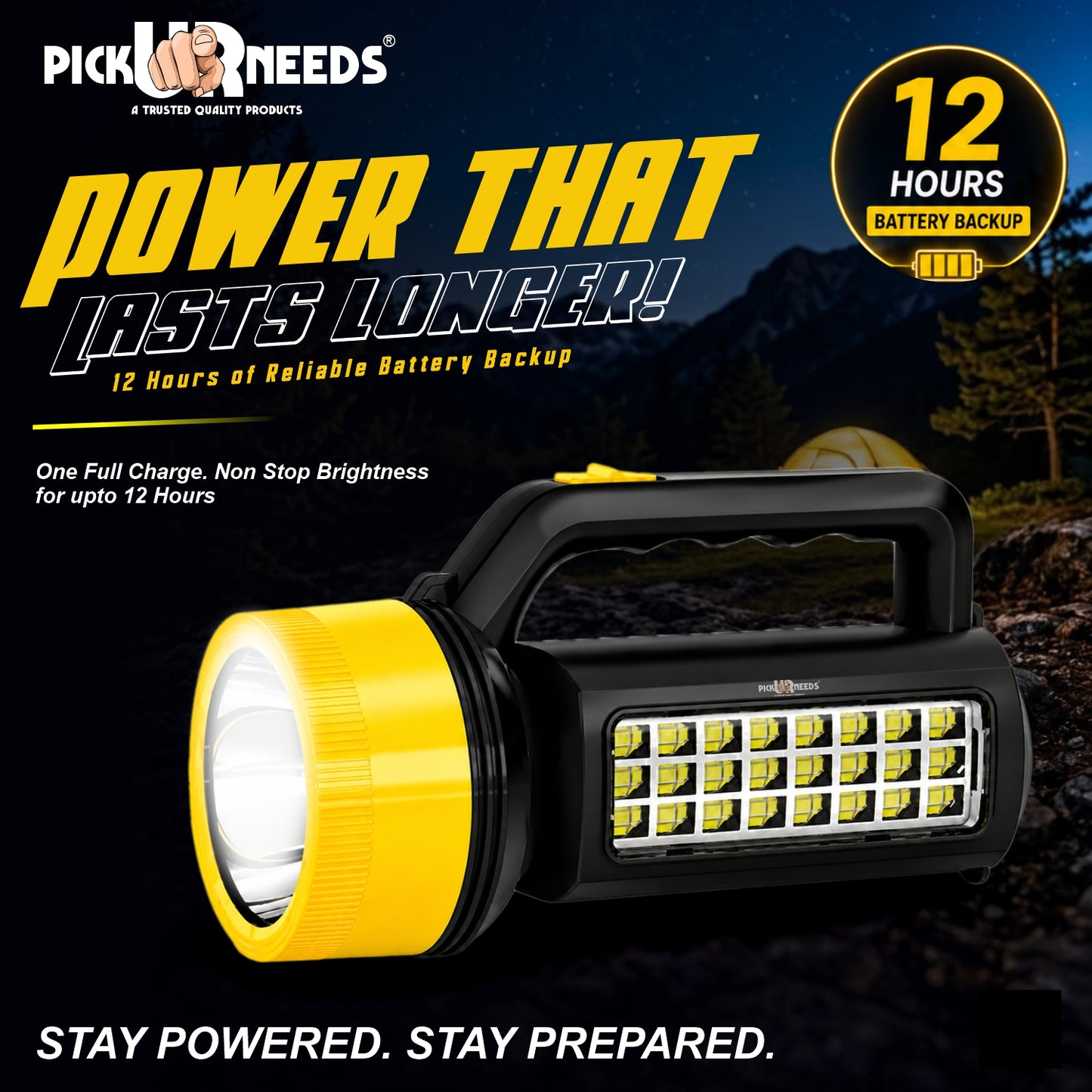 Pick Ur Needs 75W Emergency Long Range Rechargeable Search Laser with 24 SMD Bright Torch Light