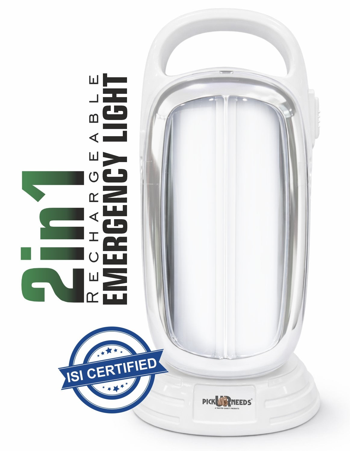 Pick Ur Needs 2-in-1 Rechargeable LED Lamp 40W with 2500mAh Battery, High & Low Modes, 15 Hours Backup, Portable Emergency Light (LED Light)