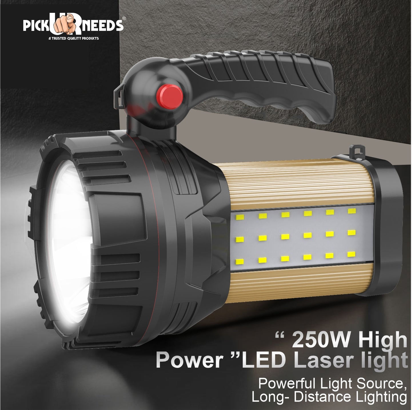 Pick Ur Needs 250W Rechargeable LED Light with 18 SMD High Power Searchlight 1500mAh 12 hrs Torch Emergency Light