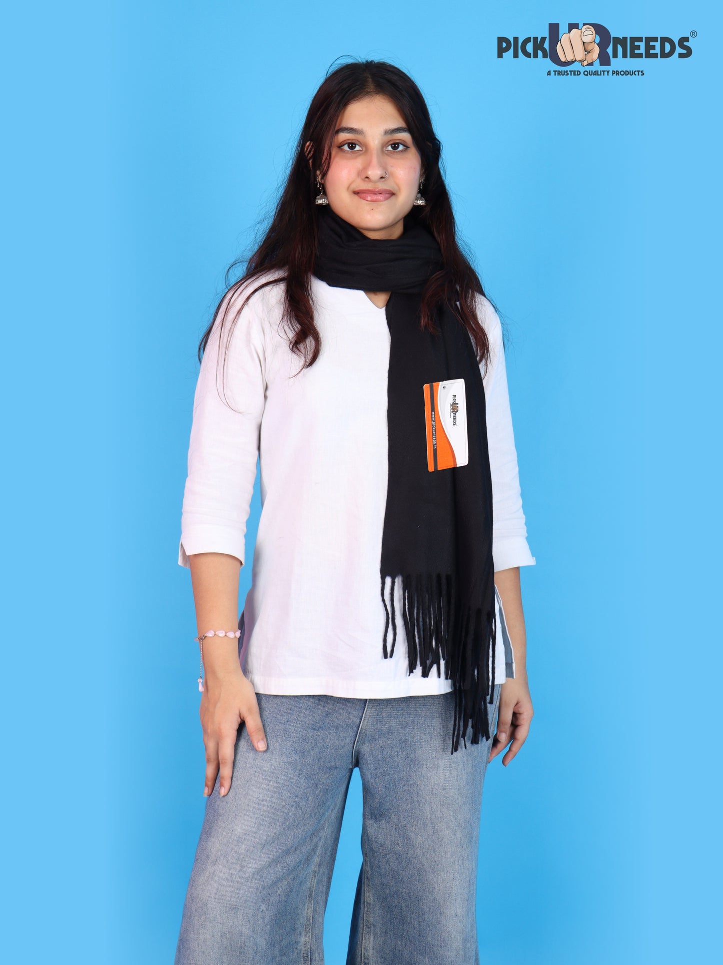 Pick Ur Needs Womens Winter Shawl Soft Warm Large Wrap Shawls with Fringe Tassels Elegant Woolen Style Stole for Girls