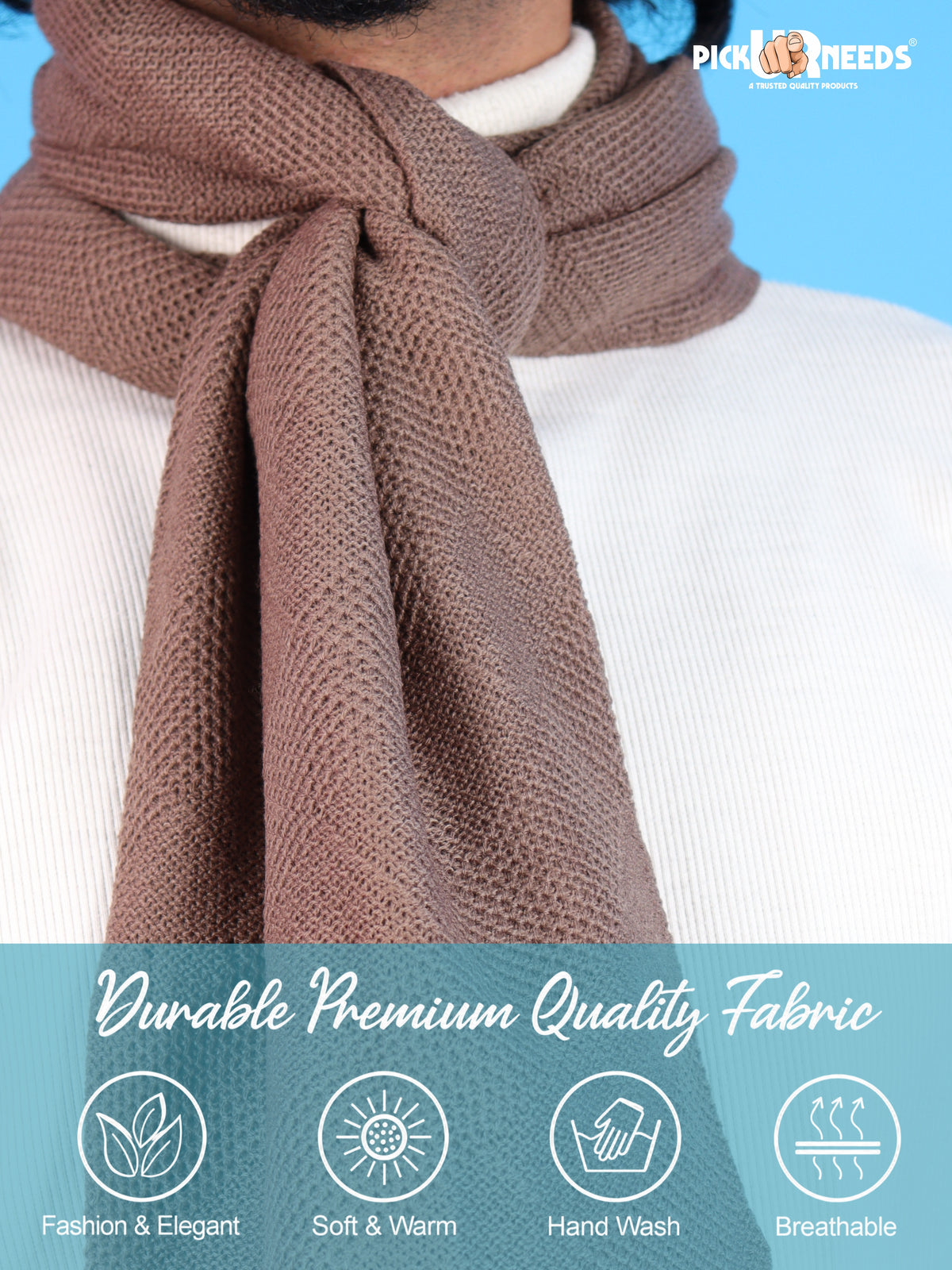 Pick Ur Needs Premium Soft, Warm & Breathable Wool Blend Winter Scarf for Men Fashionable Elegant Muffler