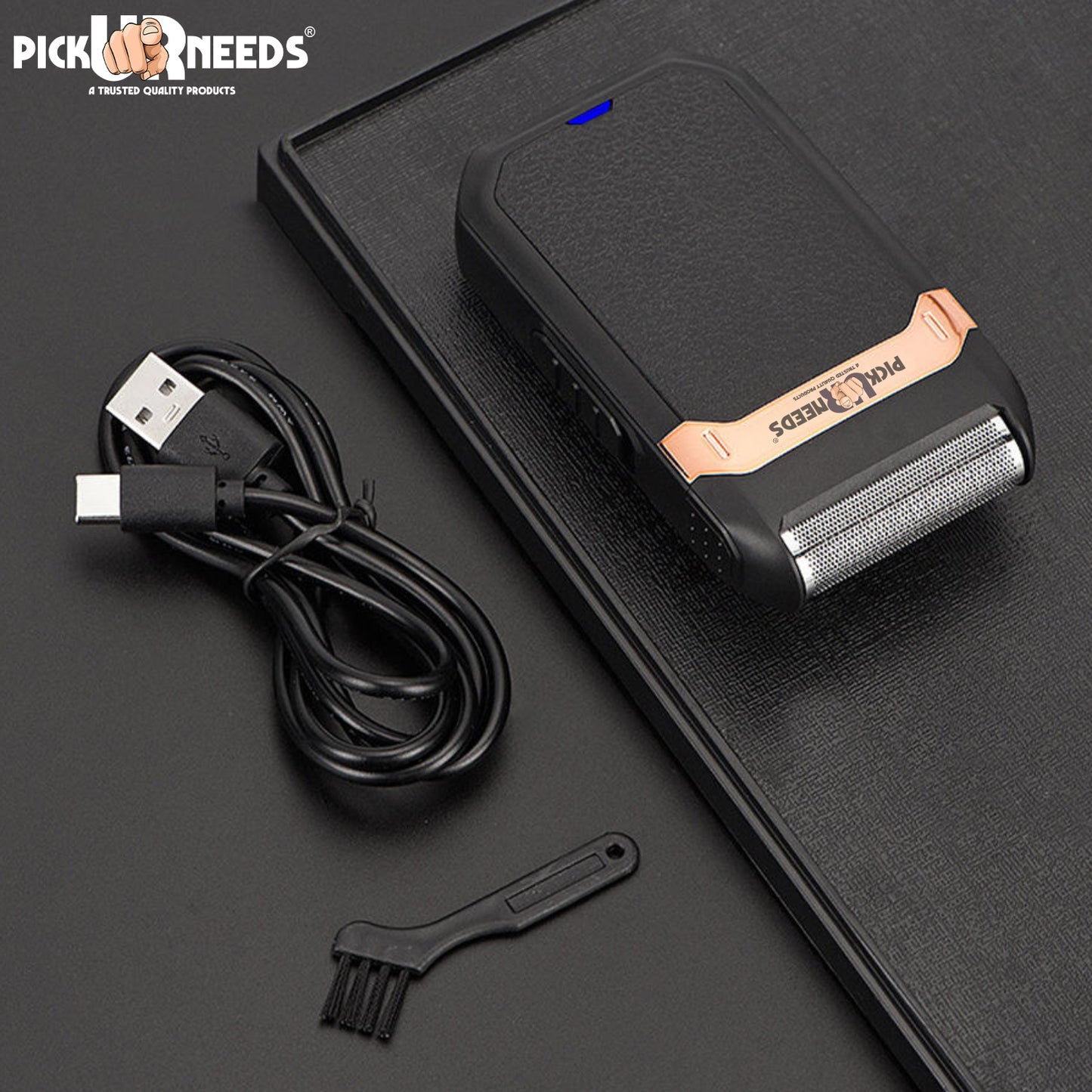 Pick Ur Needs Reciprocating Shaver for Men | Compact Rechargeable Electric Beard Shaver Trimmer | One-Hand Operation | Removable Cutter Head | Travel Friendly Grooming Device