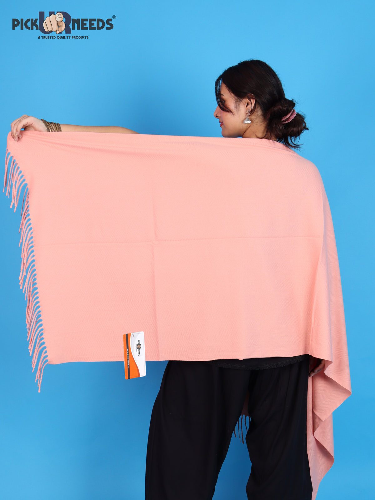 Pick Ur Needs Womens Winter Shawl Soft Warm Large Wrap Shawls with Fringe Tassels Elegant Woolen Style Stole for Girls