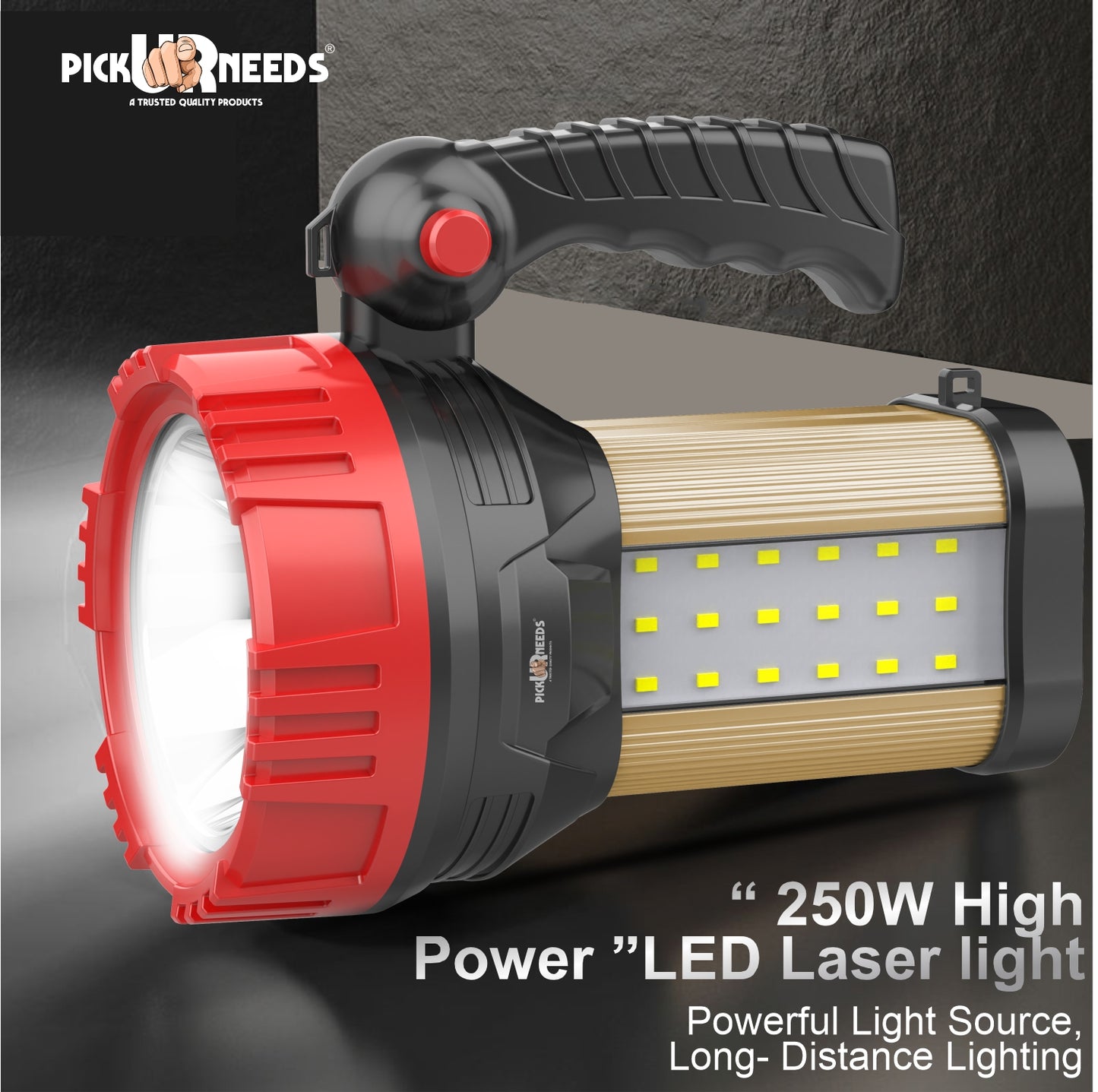 Pick Ur Needs 250W Rechargeable LED Light with 18 SMD High Power Searchlight 1500mAh 12 hrs Torch Emergency Light