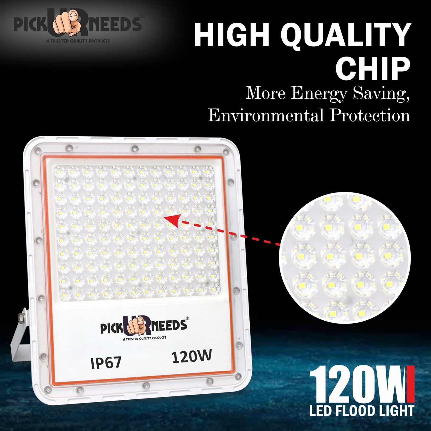 Pick Ur Needs Bright LED 120W Lens Flood Emergency Lamp Light Outdoor With IP67 Waterproof Emergency Light