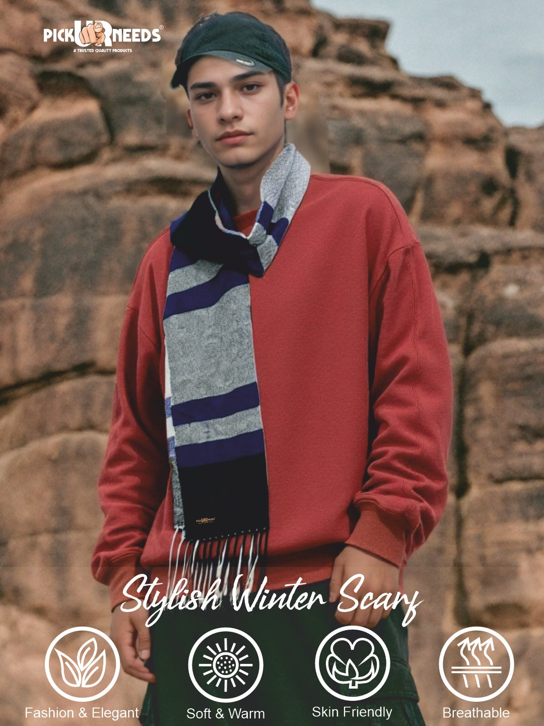 Pick Ur Needs Stylish Mens Muffler  Warm, Soft & Trendy Wint