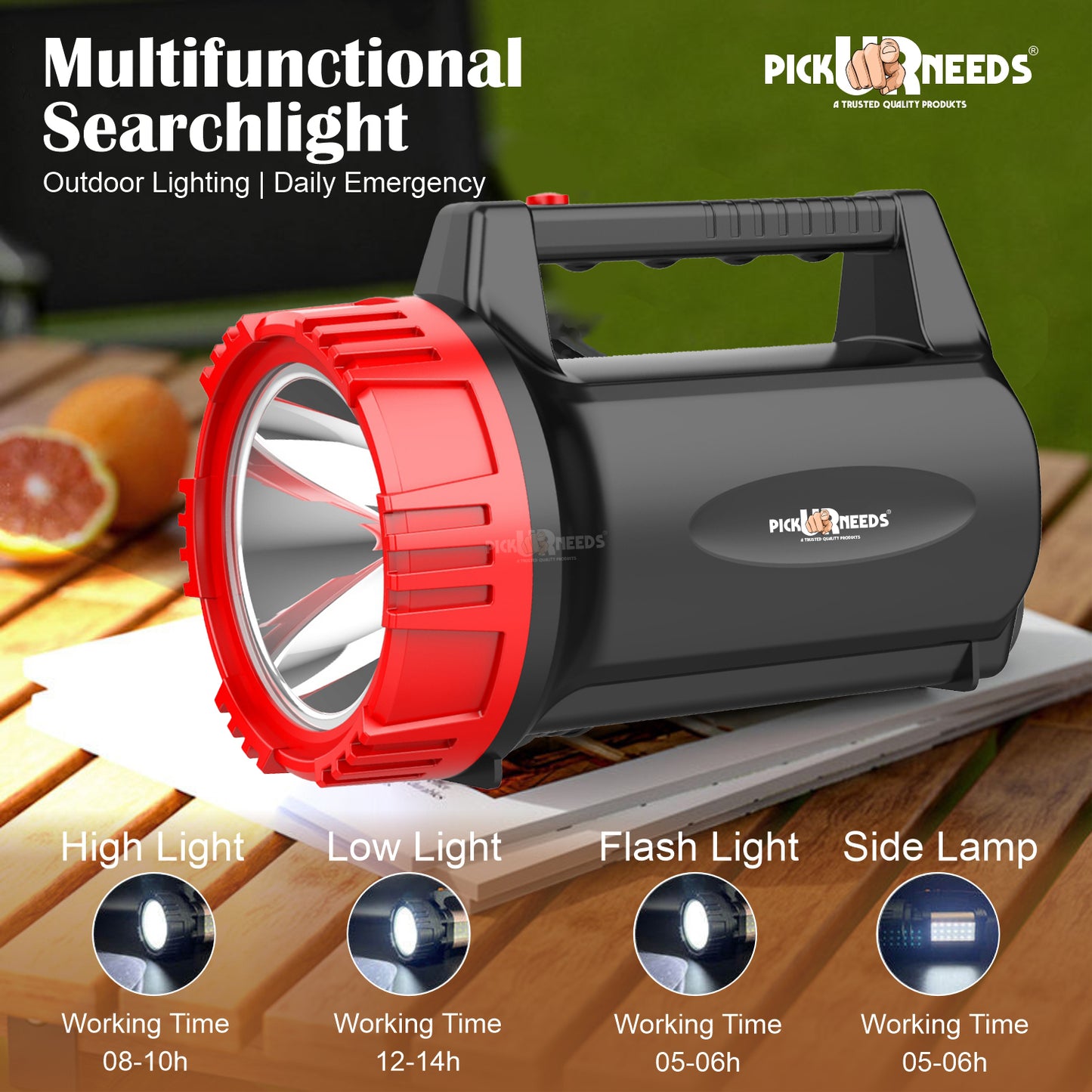Pick Ur Needs 250W High Power LED Laser Search Light Long Distance Rechargeable Emergency Torch Heavy Duty Handheld Spotlight with Handle