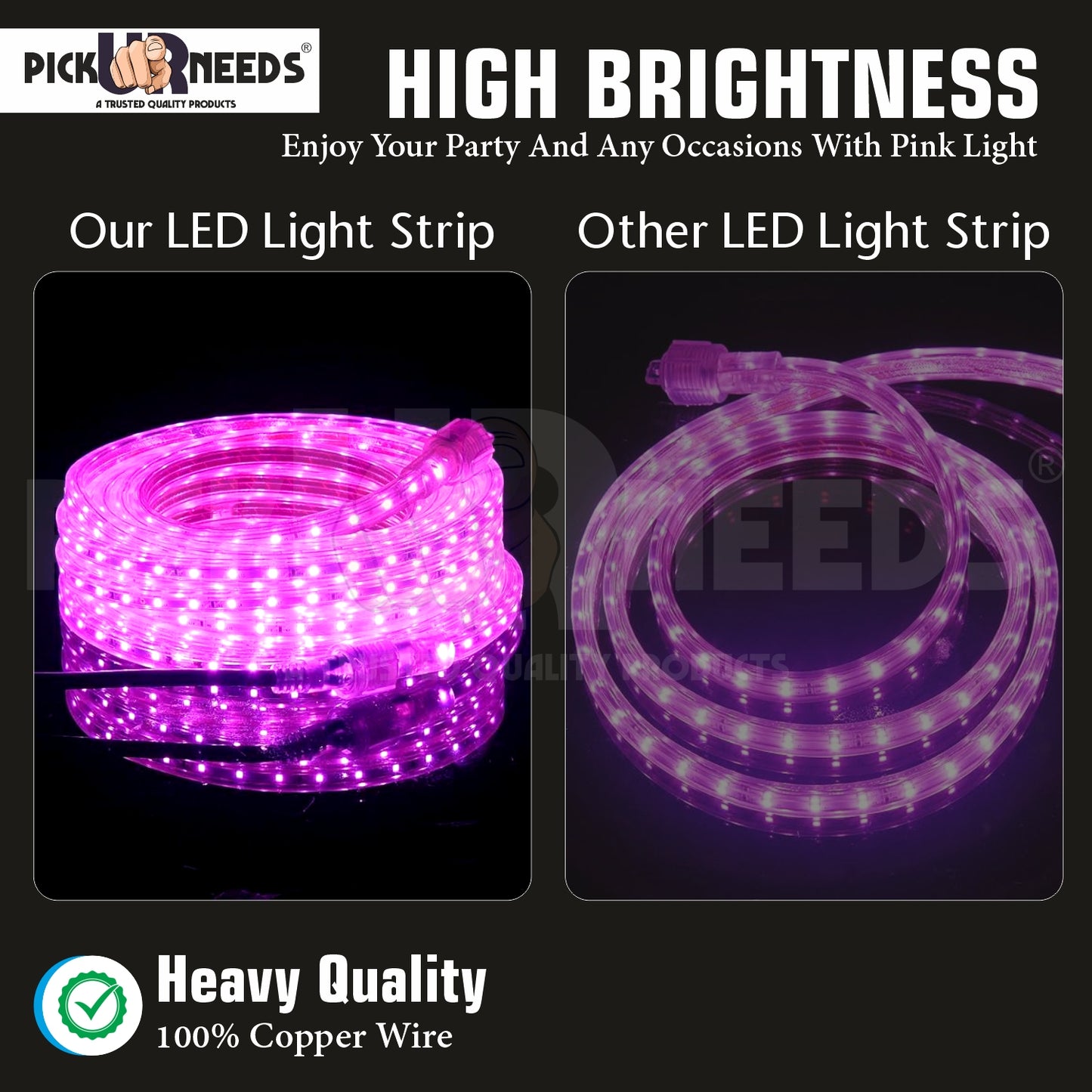 Pick Ur Needs 20M 2400 LED Strip Light-ultra-bright, energy-efficient white LED strip.