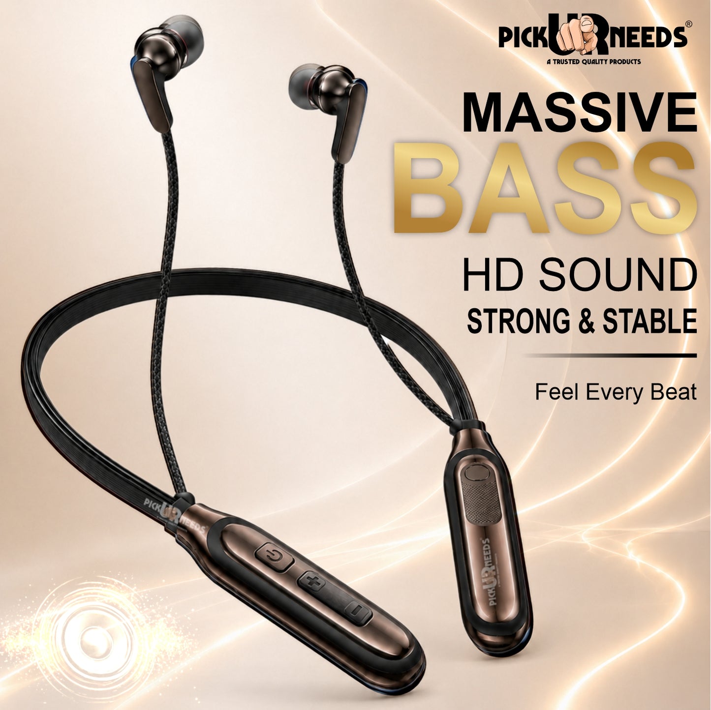 Wireless Neckband HD Sound, Magnetic Earbuds, Built-in Mic, Hands-Free Calling