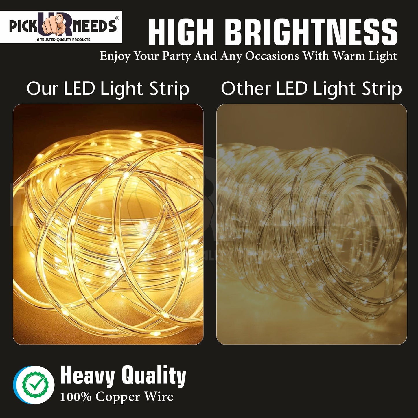Pick Ur Needs 20M 2400 LED Strip Light-ultra-bright, energy-efficient white LED strip.