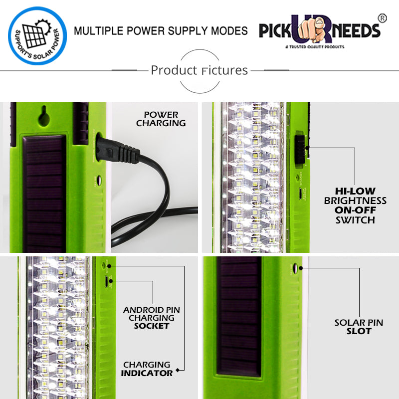 Pick Ur Needs Rechargeable 60 LED Mini Light With InBuilt Solar Panel Emergency Lantern Light