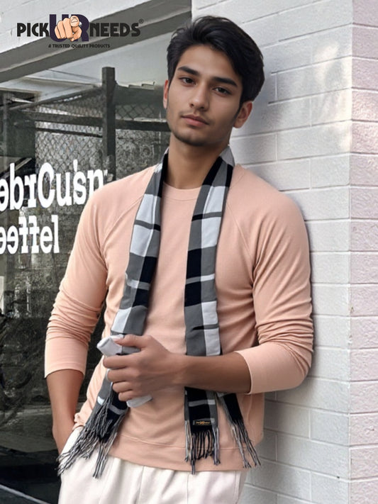 Pick Ur Needs Stylish Men’s Muffler – Warm, Soft & Trendy Winter Accessory