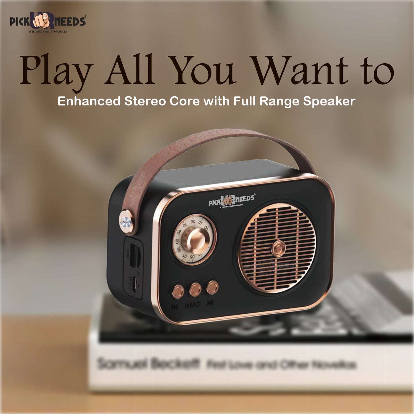 Pick Ur Needs Portable Wireless Bluetooth Speaker With Premium Design TF Card/ USB Support TWS 5 W Bluetooth Speaker  (Cream, 5.0 Channel)