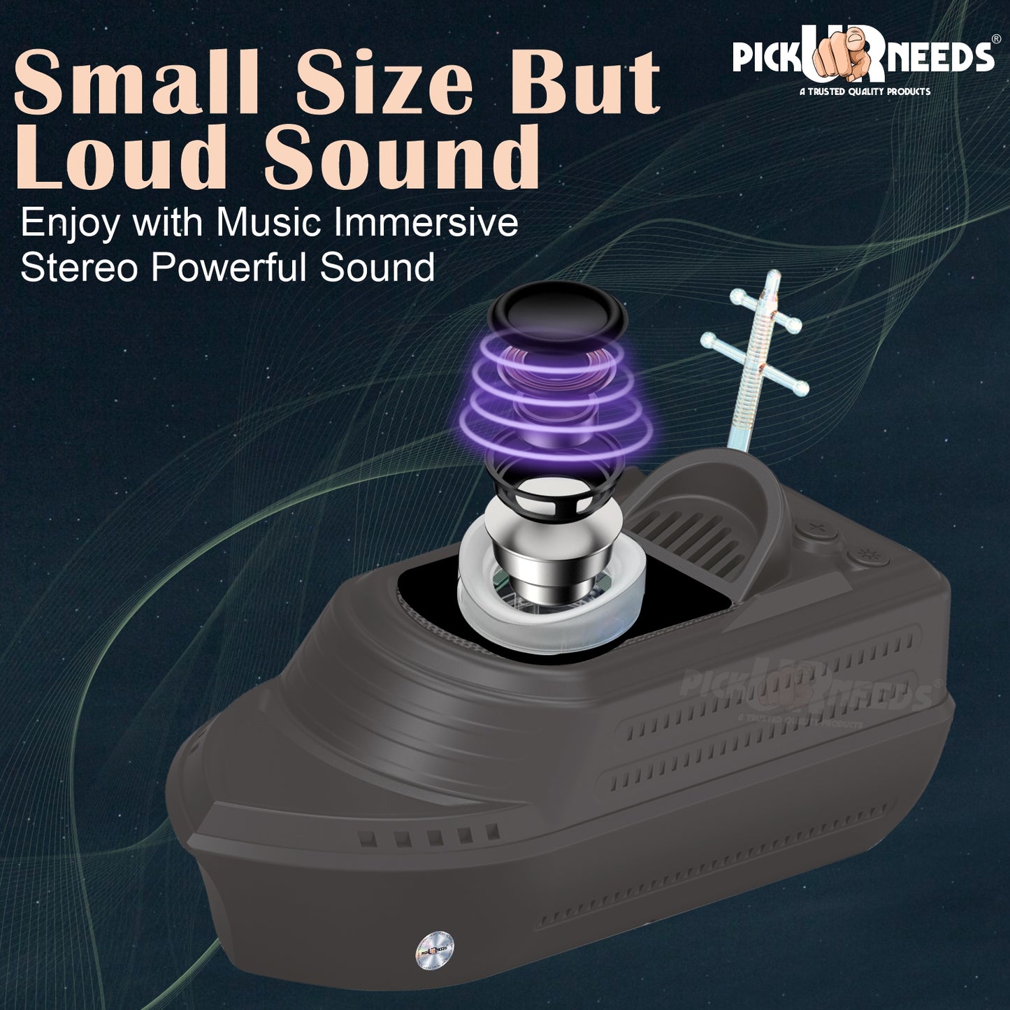 Pick Ur Needs 10W Portable Wireless Speaker 6H Playtime, 1200mAh Battery, USB Port, Parties 10 W Bluetooth Speaker  (Green, 5.0 Channel)