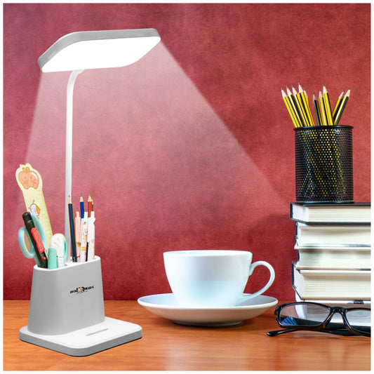 Pick Ur Needs Rechargeable LED Desk Study Table Lamp with Touch Dimmer, 3 Color Modes 6 hrs Lantern Emergency Light