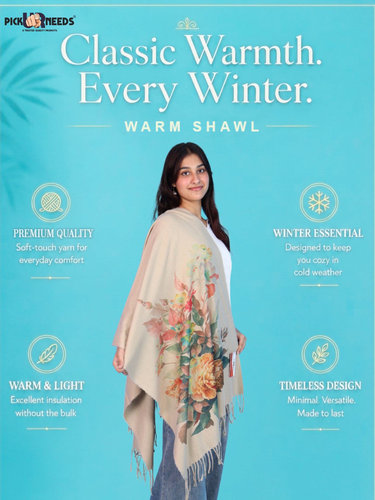 Pick Ur Needs Soft Warm Winter Stylish Wrap for Women & Girls