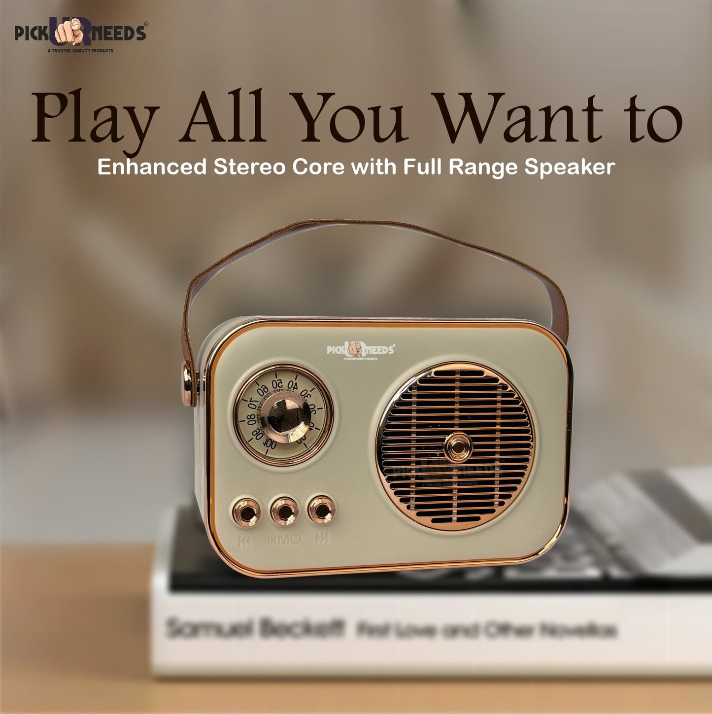 Pick Ur Needs Portable Wireless Bluetooth Speaker With Premium Design TF Card/ USB Support TWS 5 W Bluetooth Speaker  (Cream, 5.0 Channel)