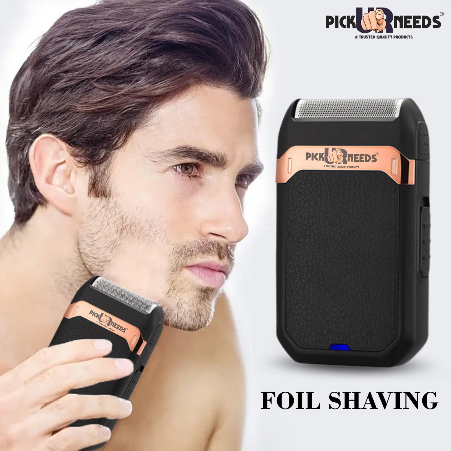 Pick Ur Needs Reciprocating Shaver for Men | Compact Rechargeable Electric Beard Shaver Trimmer | One-Hand Operation | Removable Cutter Head | Travel Friendly Grooming Device