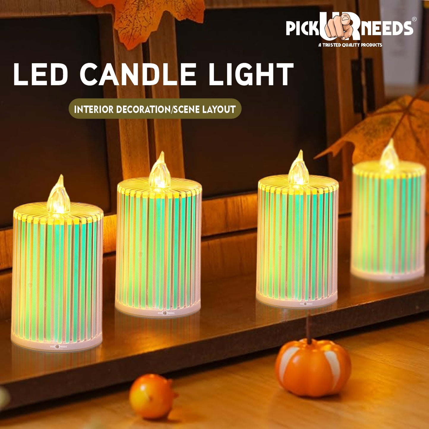Pick Ur Needs Flameless LED Candle Light with Warm Yellow Flickering Artificial Candle for Home Decor, Festival & Romantic Lighting