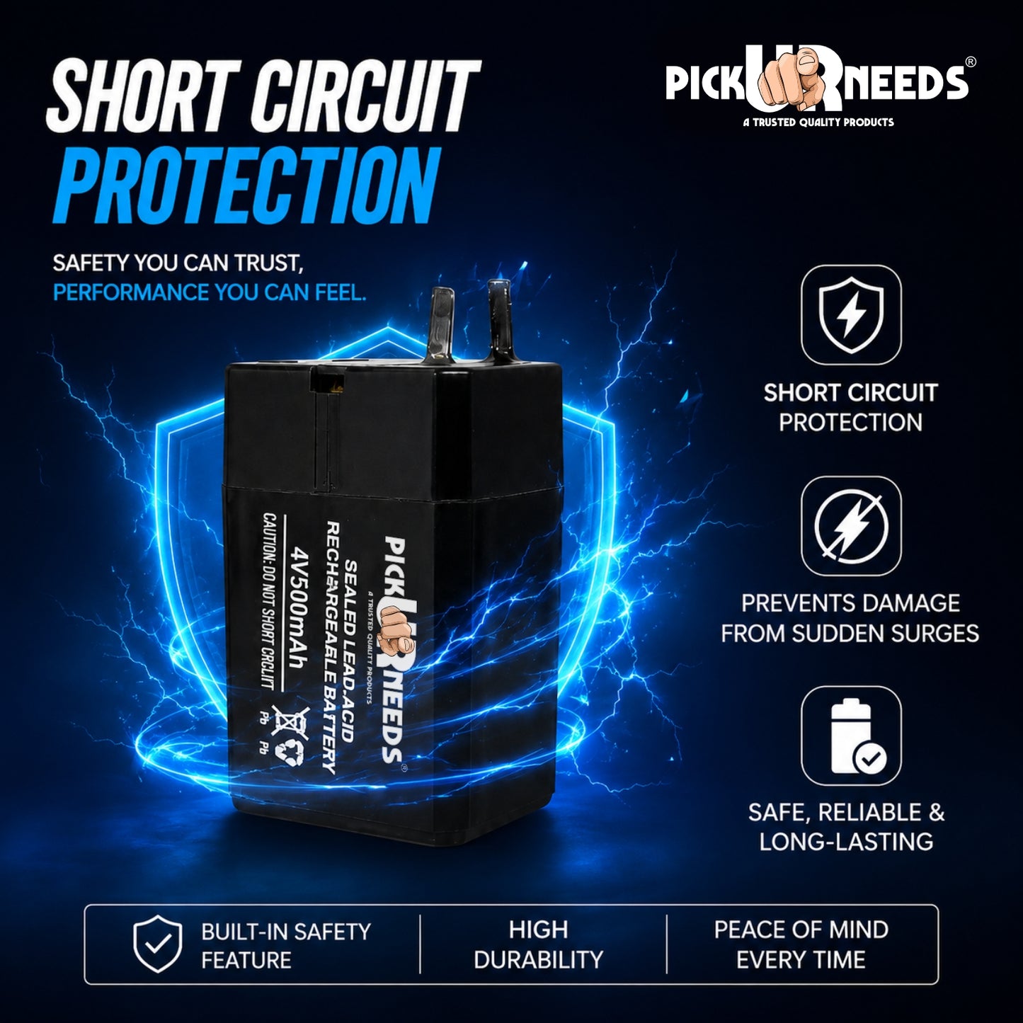 Pick Ur Needs Compact 4V 500mAh Sealed Lead Acid  for Long-Lasting Backup Power  Battery