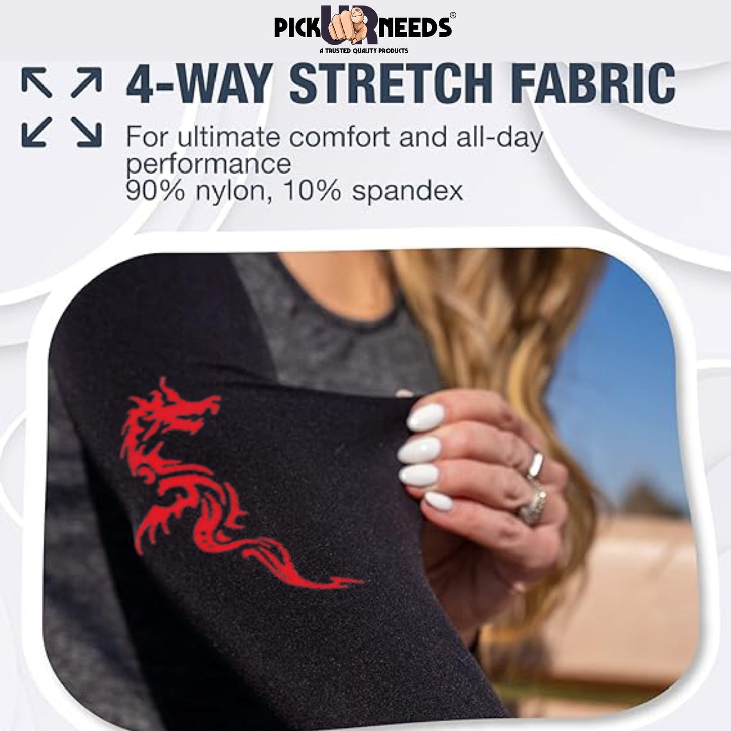 Pick Ur Needs Arm Sleeves for Sun Protection UV Cooling Sleeves for Men & Women for Outdoor Work, Sports, Running, Tattoo Dragon Cover