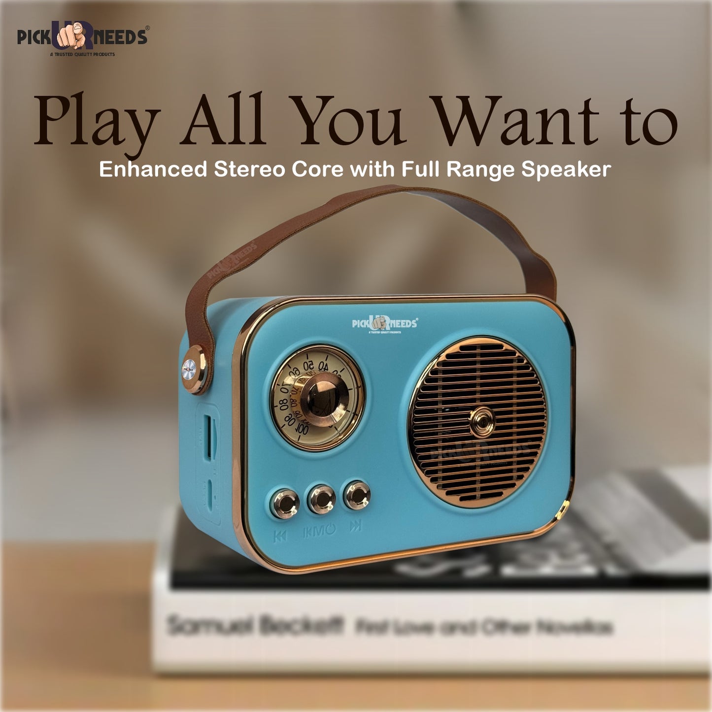Pick Ur Needs Portable Wireless Bluetooth Speaker With Premium Design TF Card/ USB Support TWS 5 W Bluetooth Speaker  (Cream, 5.0 Channel)