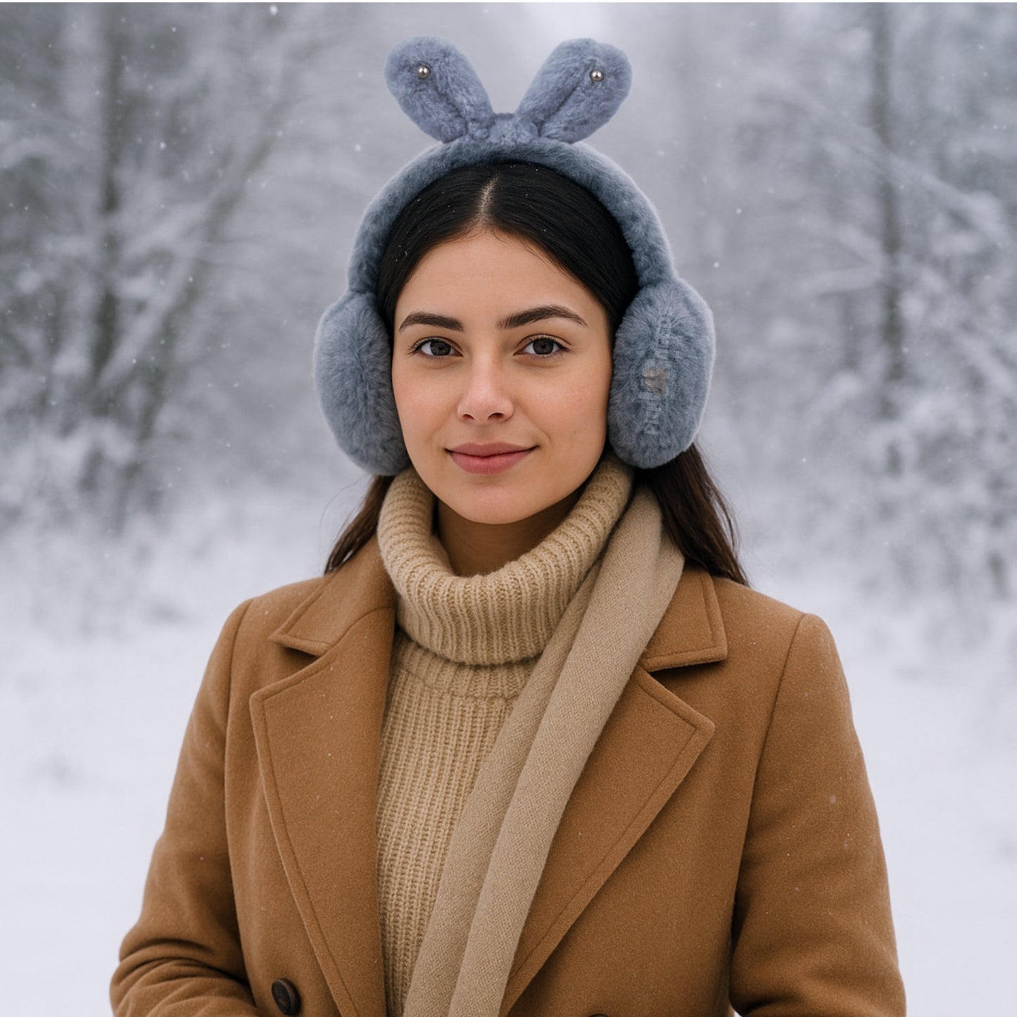 Pick Ur Needs Plush Earmuffs for Women & Girls with Stone Detail – Foldable Ultra-Soft Ear Warmers, Lightweight Winter Ear Muffs, Warm & Comfortable Cold Weather Accessory