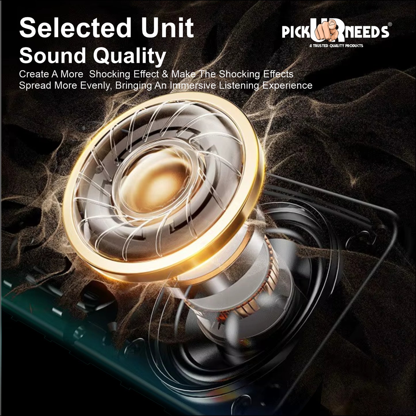 Pick Ur Needs 10W Portable Wireless Mini Bluetooth Speaker  1200mAh Battery  4H Playtime  Type-C, USB & TF Card Support