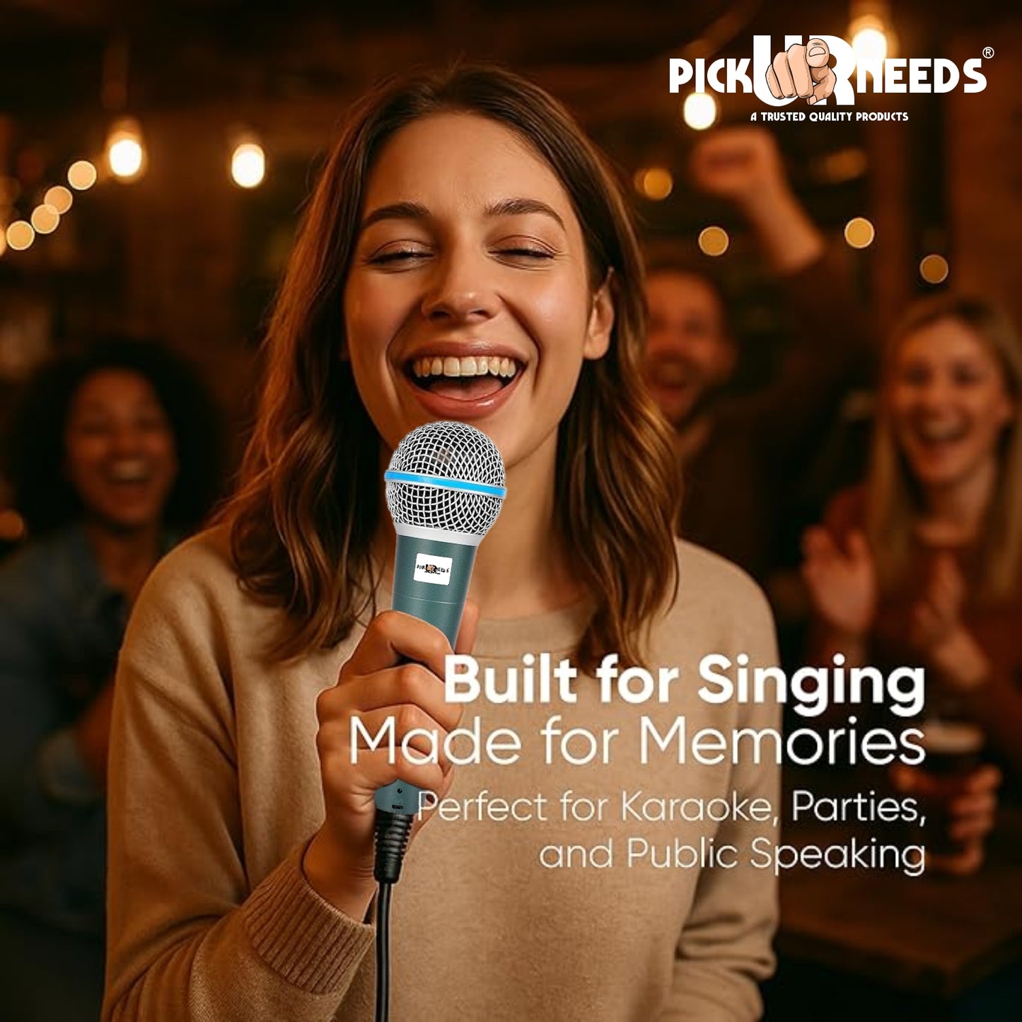 Pick Ur Needs Professional Dynamic Microphone –Singing, Karaoke & Live Performance- Corded Mic Microphone