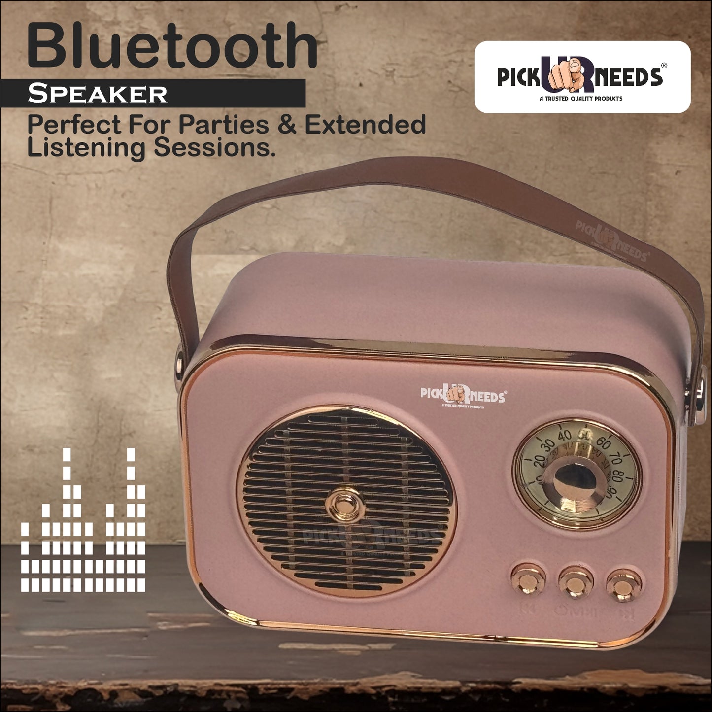 Pick Ur Needs Portable Wireless Bluetooth Speaker With Premium Design TF Card/ USB Support TWS 5 W Bluetooth Speaker  (Cream, 5.0 Channel)